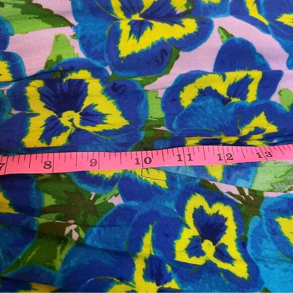 ASOS swim cover up skirt high slits pansy print Sz 2 - Picture 8 of 11